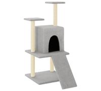 vidaXL Rascador para gatos con postes de sisal gris claro 110 cm