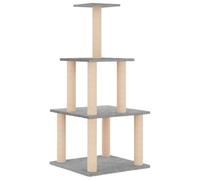 vidaXL Rascador para gatos con postes de sisal gris claro 111 cm