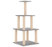 vidaXL Rascador para gatos con postes de sisal gris claro 111 cm