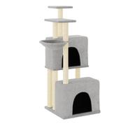vidaXL Rascador para gatos con postes de sisal gris claro 122 cm