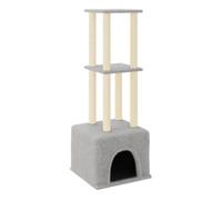 vidaXL Rascador para gatos con postes de sisal gris claro 133,5 cm