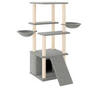 vidaXL Rascador para gatos con postes de sisal gris claro 133 cm