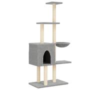 vidaXL Rascador para gatos con postes de sisal gris claro 145 cm