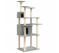 vidaXL Rascador para gatos con postes de sisal gris claro 166 cm