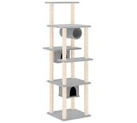 vidaXL Rascador para Gatos con Postes de sisal Gris Claro 169 cm