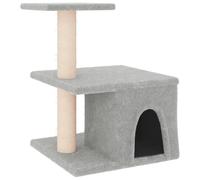 vidaXL Rascador para gatos con postes de sisal gris claro 48 cm