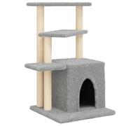 vidaXL Rascador para gatos con postes de sisal gris claro 83,5 cm