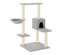 vidaXL Rascador para gatos con postes de sisal gris claro 95 cm