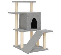 vidaXL Rascador para gatos con postes de sisal gris claro 97 cm