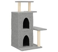 vidaXL Rascador para gatos con postes de sisal gris claro 97 cm