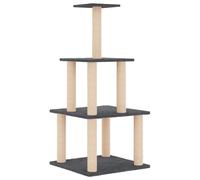 vidaXL Rascador para gatos con postes de sisal gris oscuro 111 cm