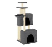vidaXL Rascador para gatos con postes de sisal gris oscuro 122 cm