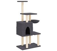 vidaXL Rascador para gatos con postes de sisal gris oscuro 131 cm