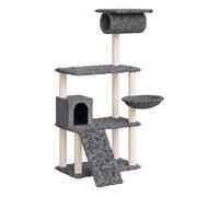 Vidaxl rascador para gatos con postes de sisal gris oscuro 131 cm