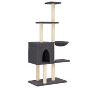 vidaXL Rascador para gatos con postes de sisal gris oscuro 145 cm