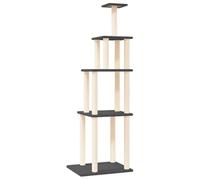 vidaXL Rascador para Gatos con Postes de sisal Gris Oscuro 183 cm