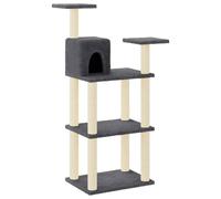VidaXL Rascador para gatos con postes de sisal gris oscuro