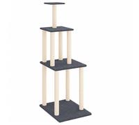 vidaXL Rascador para gatos con postes de sisal gris oscuro