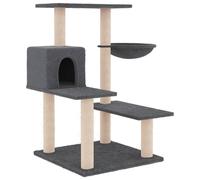 vidaXL Rascador para gatos con postes de sisal gris oscuro 82,5 cm