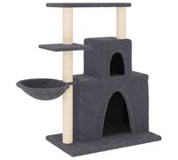 vidaXL Rascador para gatos con postes de sisal gris oscuro 83 cm