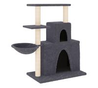 vidaXL Rascador para gatos con postes de sisal gris oscuro 83 cm