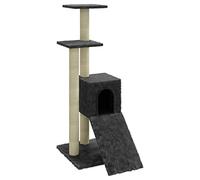 vidaXL Rascador para Gatos con Postes de Sisal Gris Oscuro 92cm Torre Mascotas