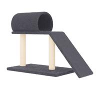 vidaXL Rascador para gatos con túnel y escalera gris oscuro 55,5 cm
