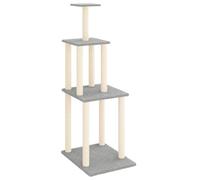 vidaXL Rascador para Gatos, Escalador con Postes Plataformas, Árbol Torre de Escalada, Soporte Centro de Actividades, Sisal Gris Claro 149 cm