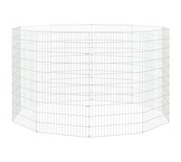 vidaXL Recinto Animales Corral 10 Paneles, Jaula para Conejos, Recinto para Animales Camperos, Corral Campero de Exterior, Hierro Galvanizado