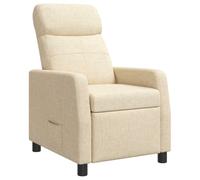 vidaXL Recliner Crema Tela