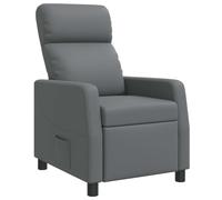 vidaXL Recliner Gris Cuero sintético