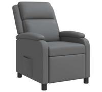 vidaXL Recliner Gris Cuero sintético