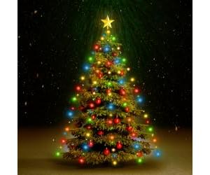 vidaXL Red de Luces de Árbol de Navidad, Adorno Luminoso con 150 Leds, Luces Decorativas para Árboles de Navidad Fiestas, Colorido 150 cm