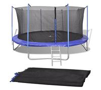 vidaXL Red de Seguridad de Cama Elástica Redonda 3,66 m Negra PE Cercado Salto