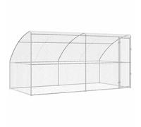 vidaXL Refugio para perros 2 pcs Plateado 4 x 2 x 2 m Acero, Perrera duradera y segura, refugio para mascotas de acero galvanizado, recinto exterior impermeable, zona de contención animal transpirable