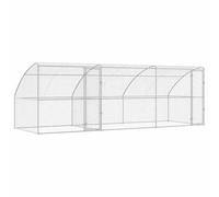 vidaXL Refugio para perros 3 pcs Plateado 6 x 2 x 2 m Acero, Perrera duradera y segura, refugio para mascotas de acero galvanizado, recinto exterior impermeable, zona de contención animal transpirable