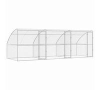 vidaXL Refugio para Perros 3 pcs Plateado 6 x 2 x 2 m, Kennel para Perros Moderno y Minimalista, Refugio Resistente para Mascotas, alojamiento Exterior, Jaula de Animales, hábitat canino