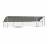 vidaXL Refugio para Perros 4 pcs Plateado 8 x 2 x 2 m Acero, Perrera Moderna y Minimalista, Refugio Duradero para Mascotas al Aire Libre, recinto Seguro para Perros, Vivienda Resistente a la intemper