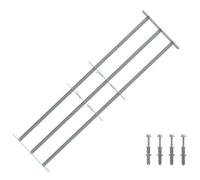 vidaXL - Rejilla de seguridad para ventanas con 3 barras transversales, rejilla de seguridad exterior, ventana de acero galvanizado ajustable, barrera protectora extensible