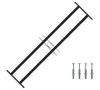 vidaXL Rejilla de Ventana Negro 115 x 30 cm, Salón, rejilla moderna, ancho ajustable, diseño funcional, decoración de ventana contemporánea