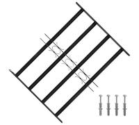 vidaXL Rejilla de Ventana Negro 75.5 x 60 cm, Salón, rejilla moderna, ancho ajustable, diseño funcional, decoración de ventana contemporánea