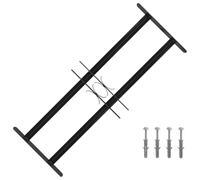 vidaXL Rejilla de Ventana Negro 76 x 30 cm, Reja para Sala de Estar, Decoración Moderna para Ventanas de Acero, Diseño Funcional para Espacios Interiores, Opción Ajustable en Anchura, Minimalista