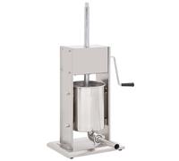 VidaXL Rellenador De Salchichas Manual Plateado 10 L De Acero Inoxidable