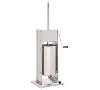 VidaXL Rellenador De Salchichas Manual Plateado 15 L De Acero Inoxidable