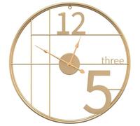 vidaXL Reloj de Pared de Hierro Dorado Ø50 cm, Reloj, Reloj de Pared para salón, Reloj de baño, Reloj de Pared para Cocina