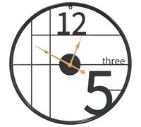 vidaXL Reloj de pared de hierro negro Ø50 cm para salón, baño y cocina