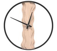 vidaXL Reloj de Pared de Hierro y Madera de Roble marrón Ø35 cm, Reloj, Reloj de Pared para salón, Reloj de baño, Reloj de Pared para Cocina
