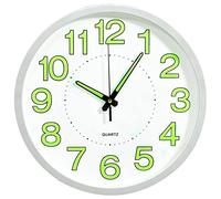 vidaXL Reloj de Pared Luminoso Moderno Analógico Decorativo Salón Sala de Estar Habitación Dormitorio Oficina Casa Hogar Robusto Blanco 30 cm