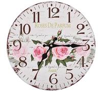 vidaXL Reloj de Pared Vintage con Flores 30 cm