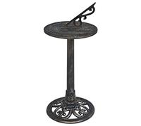 vidaXL Reloj Solar Terraza Jardín Aire Libre Patio Exterior Balcón de Sol Impermeable Exterior Casa Fundido Máquina de Mundo de Plástico Bronce